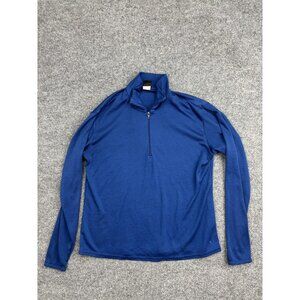 Vintage Patagonia Capilene Pullover Mens Medium Blue 1/4 Zip Long Sleeve Top USA